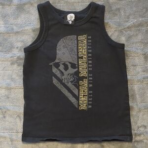Metal Mulisha Black and Gold Kids Tank Top